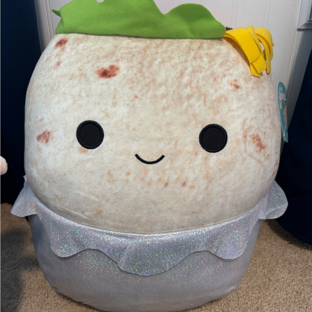 Squishmallows Burrito Plush - White and Green